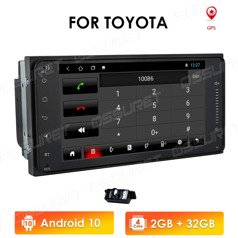 7''Android 10 2Din Автомобиль Радио мультимедийный видеоплеер Универсальный Авто