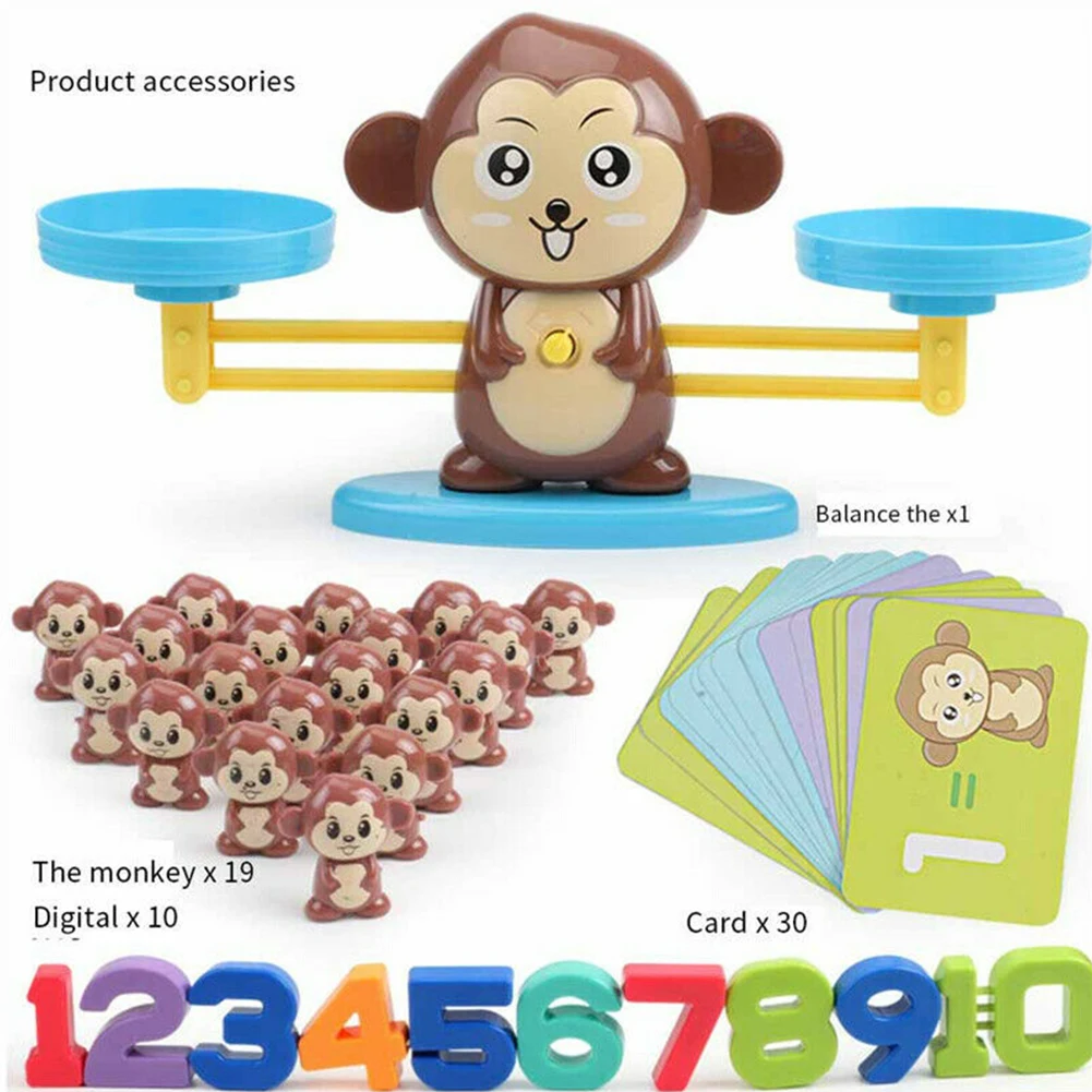 

Enlightenment Kids Scale Educational Early Learning Addition Subtraction Home Plastic Table Game Math Balance Toy Set Cartoon