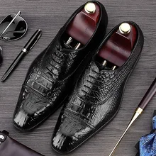 2019 Handmade Italy Crocodile Shoes Formal Wedding Party Male Dress Shoe Genuine Leather Men's Oxford Business Shoes 2019 Handmade Italy Crocodile Shoes Formal Wedding Party Male Dress Shoe Genuine Leather Men's Oxford Business Shoes
