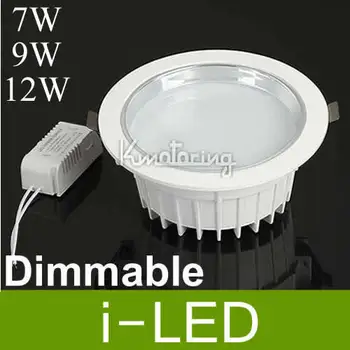 

Led Downlight 7w 9w 12w white shell dimmable led Ceiling Recessed lights Lamp 100lm /w 110-240v Led Down Light