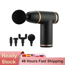 

Mini Muscle Massage Gun Deep Tissue Percussion Handheld Electric Shoulder Back Neck Massagers Hand Held With 4 Heads Pain Relief