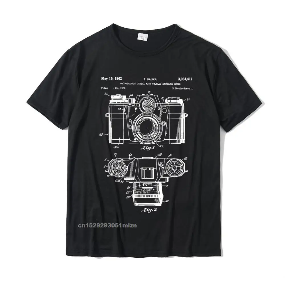 Photography Lover Gift T-Shirt Camera Vintage Patent Print Camisa T-Shirt Cheap Top T Shirt Cotton Men Casual
