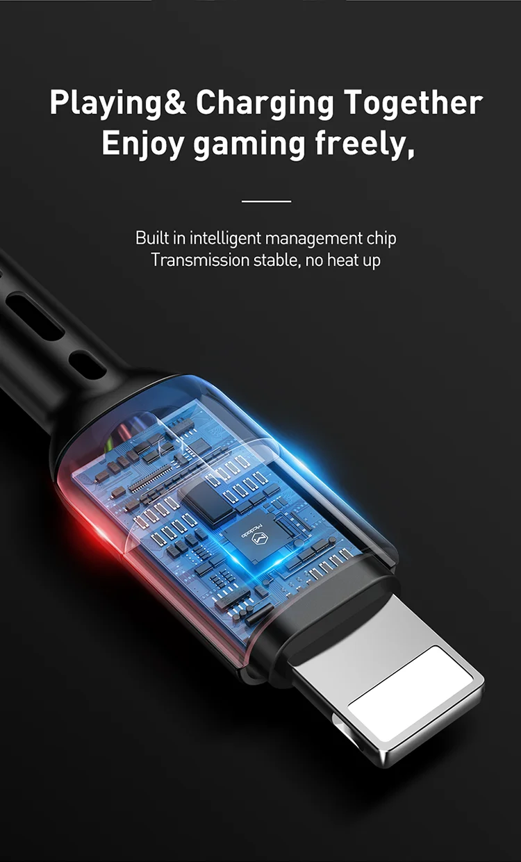 Mcdodo пружинный Выдвижной светодиодный легкое Зарядное устройство USB кабель для iPhone xs max xr 8 7 6s plus 5 11 pro кабель-удлинитель для быстрой зарядки 2 м