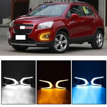 

CAPQX 1Pair For Chevrolet Trax 2014-2016 LED Daytime Running Light Turning Signal Lamp DRL Day Light Front Bumper Fog Light