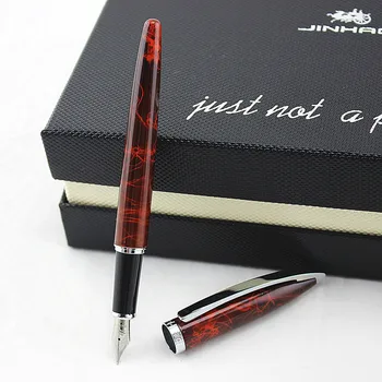 

Jinhao Silver Arc Fountain Pen, Fine Nib, Elegant Amber Marble Color Barrel, Office Signature School Student Calligraphy A6206