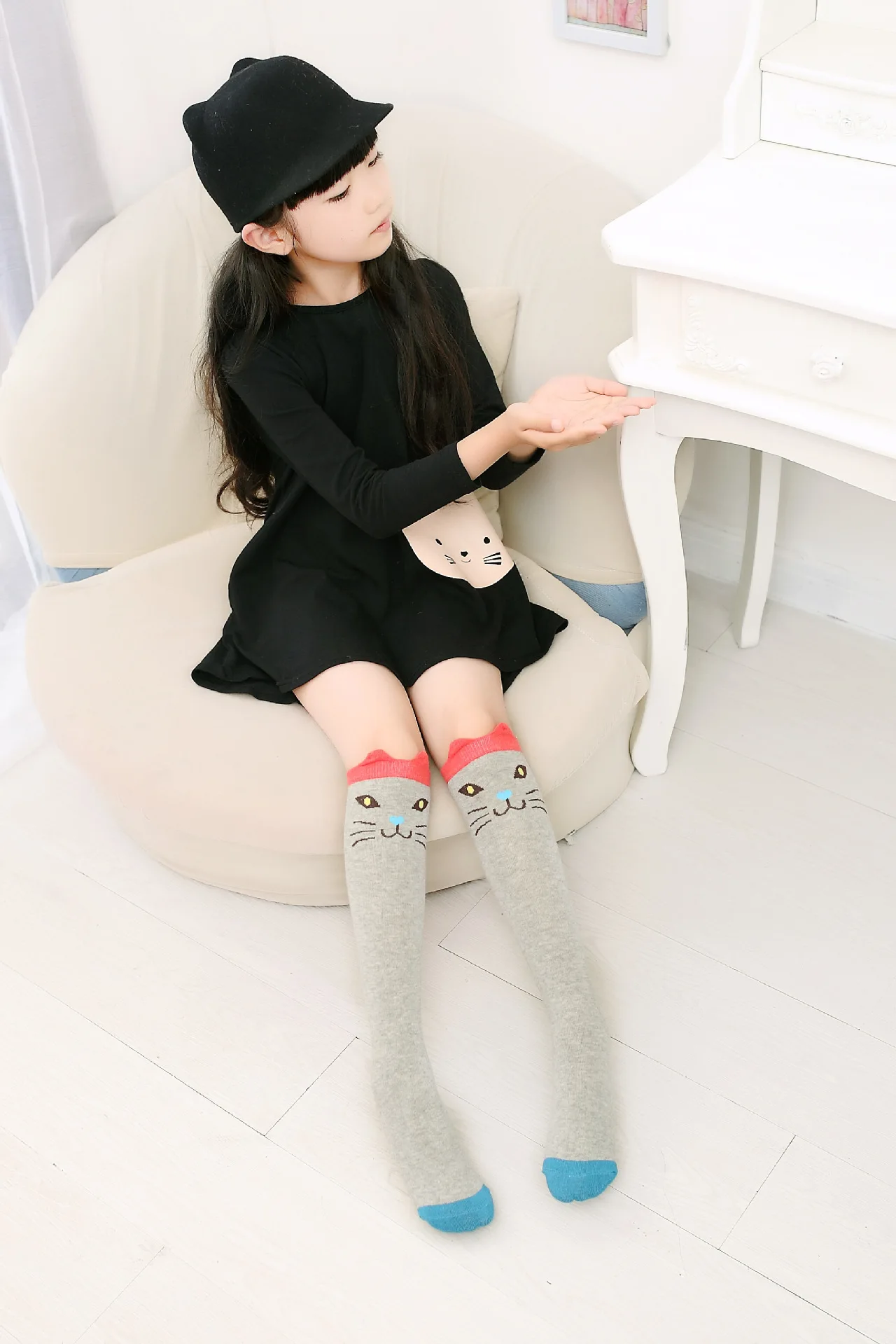 Cartoon Kids Socks Girls long Socks Cotton Knee High Leg Warmers Socks Long Tube Princess Children's Knee Socks Kid Dance Sock