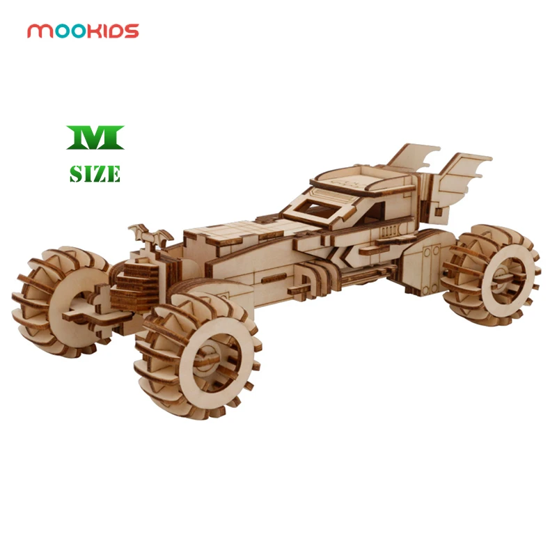 Mookids деревянная головоломка, игрушечные машинки, 3D деревянные головоломки, игры, летучая мышь, колесница, модель автомобиля, строительные развивающие игрушки, игрушки для взрослых