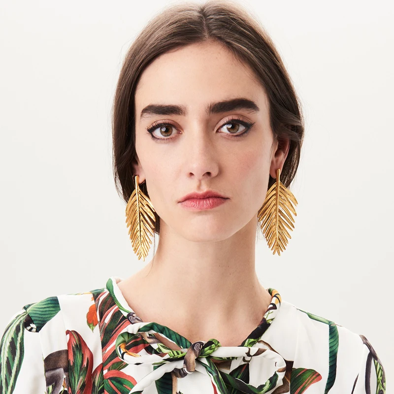 

European Exaggerated Metal Earrings For Women Geometric Irregular Multi-layer Texture Earrings Jewelry Fashion Accessories