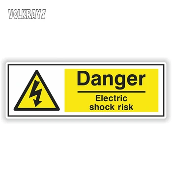 

Volkrays Warning Car Sticker Danger Electric Shock Risk for Bumper Laptop Fridge Door Decal Waterproof Stickers Vinyl,13cm*4cm