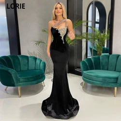 LORIE Modern Black Long Mermaid Evening Dresses Sleeveless Party Gowns Sparkly New Robe De Soiree Vestidos De Fiesta