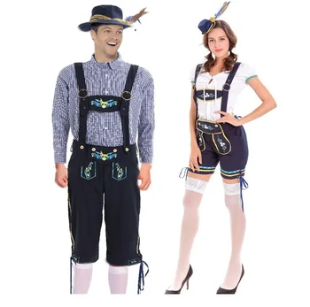 

Dancing Stage Costume Halloween Festival Event Couple Beer Costume Men Women Traditional Beer Costume Bavaria Germany Sportswear