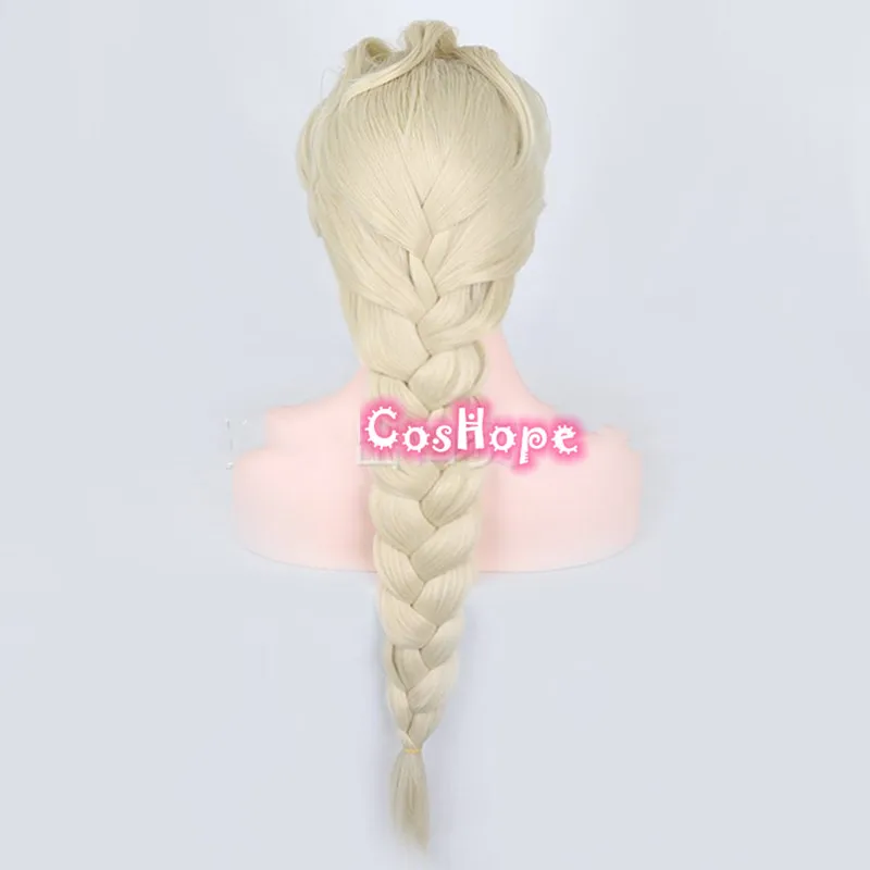 Mersi Elsa Wig for Kids Girls Anime Costume Wig Long Blonde Rapunzel Wigs for Women Girls Braided Princess Wig Halloween Cosplay Party Wig S028A 