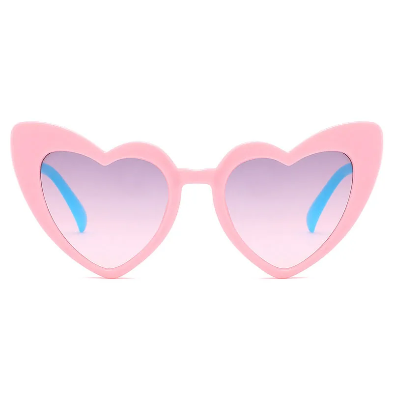 RBRARE прекрасные в форме сердца d детские солнцезащитные очки Многоцветный Личность анти-УФ уличные очки Симпатичные дикие Вогнутые формы - Цвет линз: Pink Blue