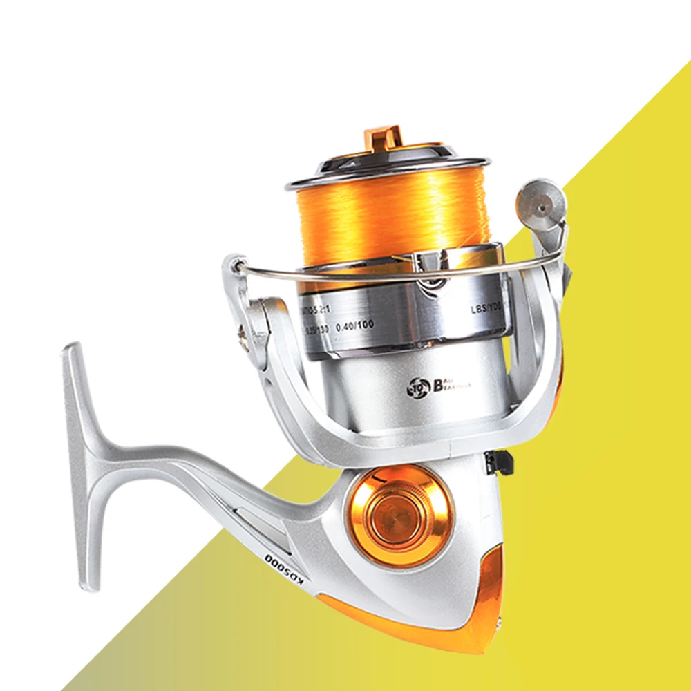 5.2:1 10BB Fishing Spinning Reels 1000-7000 Series Metal Coil Spinning Reel Boat Rock Fishing Wheel Galvanized Spool Fish Lines