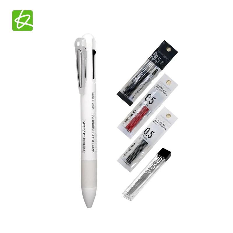 Original KACO Multifunction Pens 4 In 1 Black Blue Red Green Refill Gel