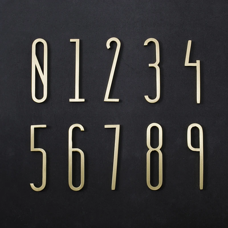Латунный номер дома/70 мм высота/0-9 номер для офиса Современная табличка номер номера отеля адресная табличка с цифрами знак