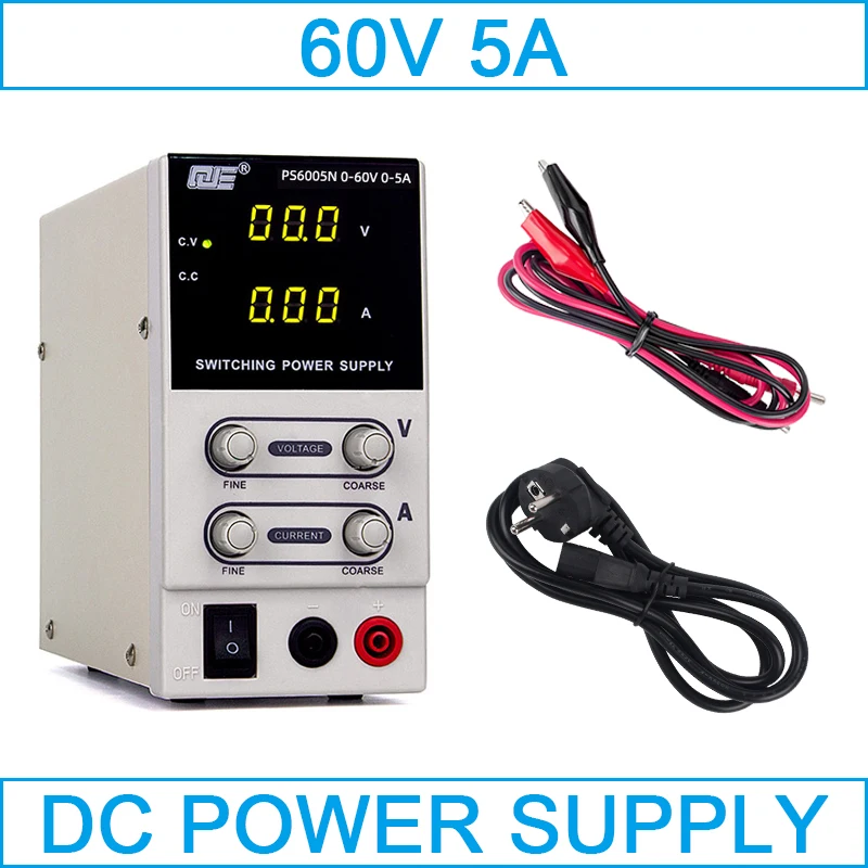

60V 5A Adjustable Laboratory Power Supply Digit Display Laptop Phone Repair Switching Regulator DC Power Supplies 220V