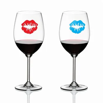 

6 Pcs Silicone Red Wine Glass Marker Drink Marker Creative Lips Shape Glass Identification Marker (Mixed)