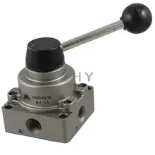 Пневматический 3 положения 4 порта Воздушный Ручной Клапан переключения PT 3/8"