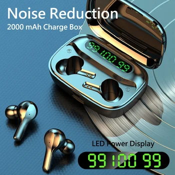 

TWS Bluetooth 5.0 Earphones 2200mAh Charging Box Wireless Headphone 9D Stereo Sports Waterproof Earbuds Headsets With Microphone
