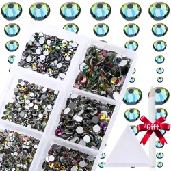 AB Crystal Rhinestone Set: 1250pcs 3D Glitter Nail & Craft Decoration Collection (Rainbow)