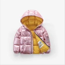 Детские зимние куртки для девочек; коллекция года; осеннее теплое пуховое пальто с капюшоном; парка для подростков; детские куртки; куртка Size3-8T; зимний комбинезон