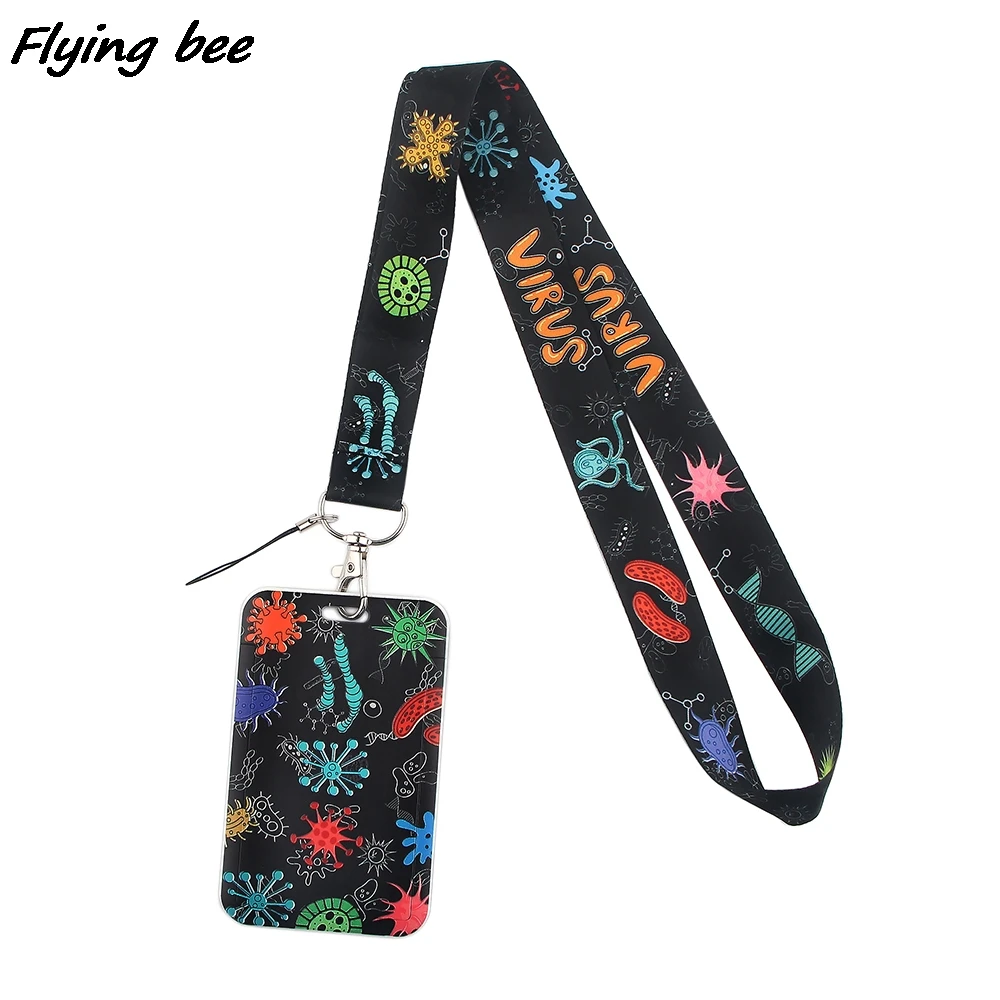 Flyingbee Doctor Nurse Theme Lanyard Credit Card ID Holder Bag Student Women Travel Bank Bus Business Card Cover Badge X1436