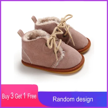 

Newborn Infant Kids Toddler Shoes Winter Children's Shallow Plus Cotton First Walkers Casual Soft Boys Girls Warm Non-slip Flats