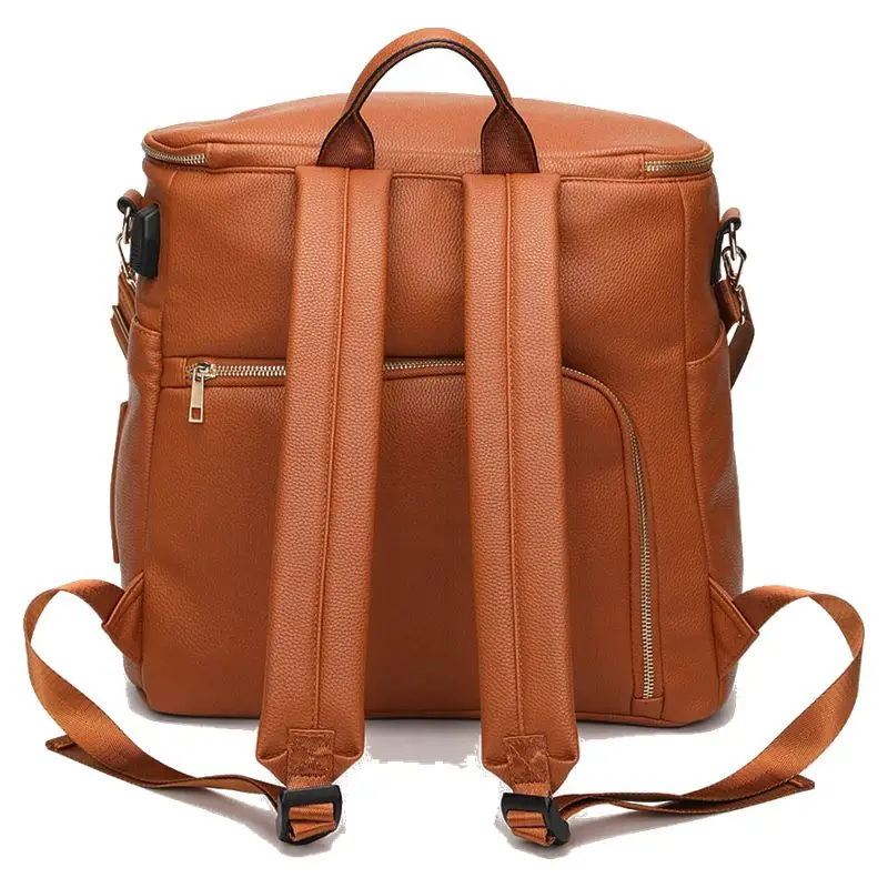 PU Leather Baby Nappy Diaper Bag Backpack+Changing Pad+Stroller Straps+Insulation bag+Cosmetic bag PU Leather Baby Nappy Diaper Bag Backpack+Changing Pad+Stroller Straps+Insulation bag+Cosmetic bag