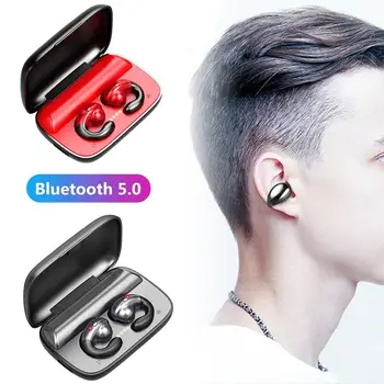 

S19 Bone Conduction TWS Wireless Bluetooth 5.0 Earphone HiFi Stereo Sound Headphone Handsfree Sport Earbuds 1800mAh Charging Box