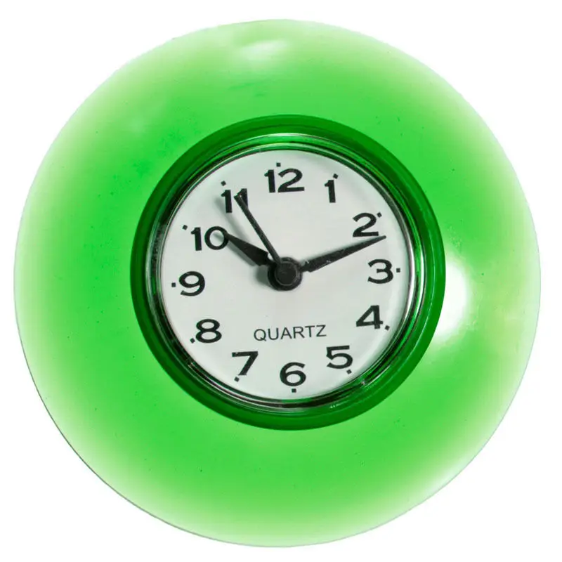 Suction Wall Clock Shower Waterproof Mirror Timer Sucker Bathroom Home Decor - Цвет: Green