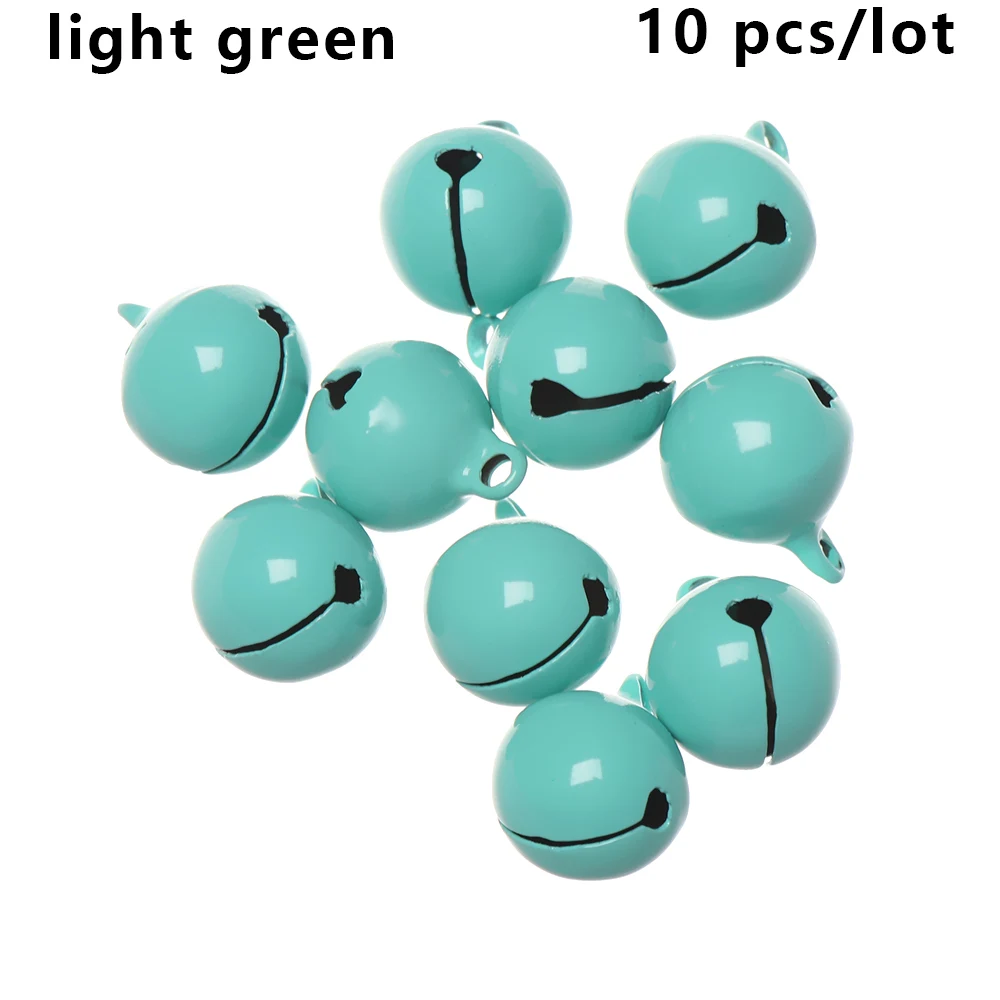 10 шт. Красивые железные свободные металлические бусины колокольчики рождественские украшения Рождественская елка Подвески DIY подарки материал рукоделие колокольчики - Цвет: light green