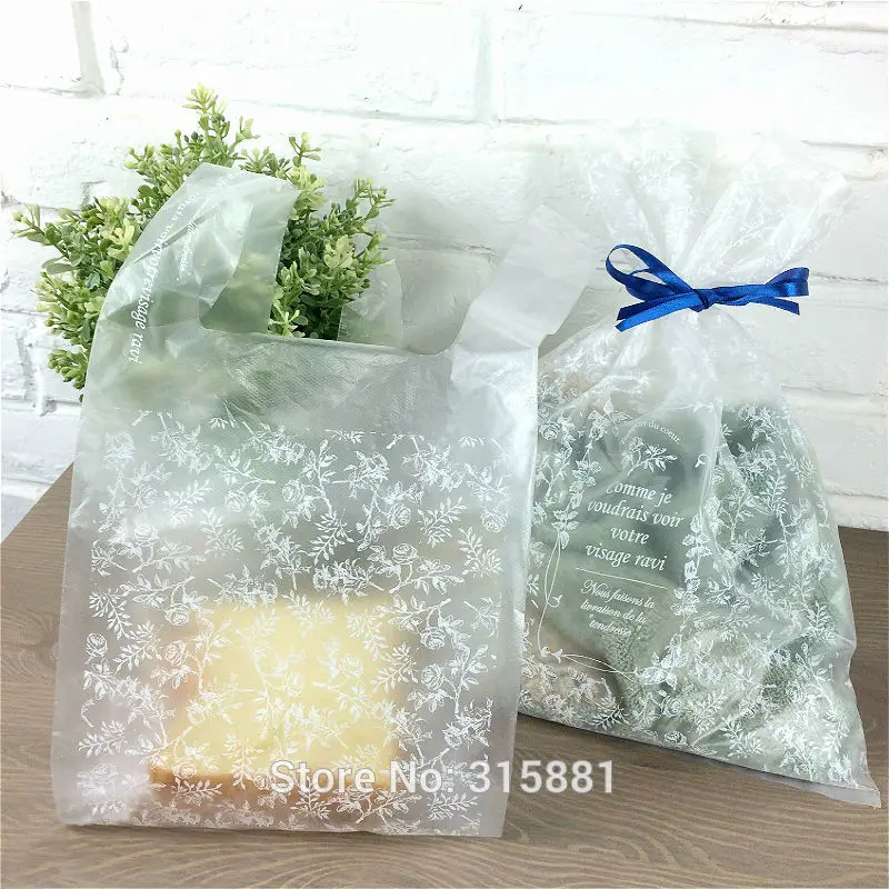 Japanse transparante bloem Plastic Tassen Cadeau, Plastic boodschappentassen 18x35x5cm 200 stks/partij Japanse transparante bloem Plastic Tassen Cadeau, Plastic boodschappentassen 18x35x5cm 200 stks/partij