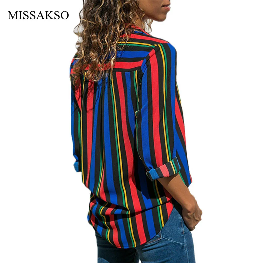 Women Stripe Shirts Blouses Long Sleeve Casual Lady Office Chiffon Shirt Autumn Blouse Loose Button Mujer Blusas Top Plus Size Women Stripe Shirts Blouses Long Sleeve Casual Lady Office Chiffon Shirt Autumn Blouse Loose Button Mujer Blusas Top Plus Size