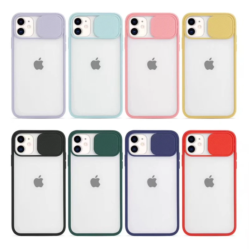 Slide Camera Lens Protection Phone Cases For iPhone 11 Pro Max XR X XS Max 6 6S 7 8 Plus SE 2020 Case TPU Frame Matte PC Cover Slide Camera Lens Protection Phone Cases For iPhone 11 Pro Max XR X XS Max 6 6S 7 8 Plus SE 2020 Case TPU Frame Matte PC Cover