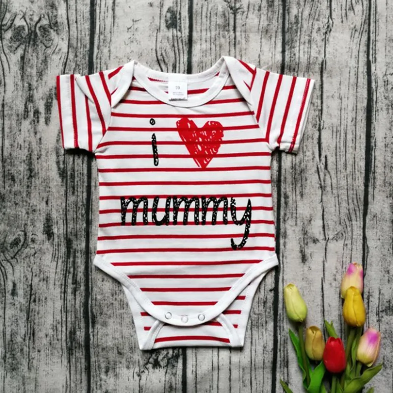 

Summer New Style Baby Infant Onesie Children Baby Jumpsuits Baby Short Sleeved Romper Stripes Heart