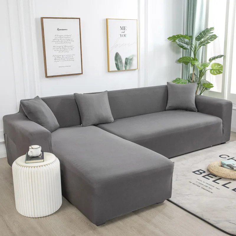 

Solid Color Elastic Sofa Cover Universal Sectional Slipcover 1/2/3/4 seater Stretch Couch Cover for Living Room Sofa Case