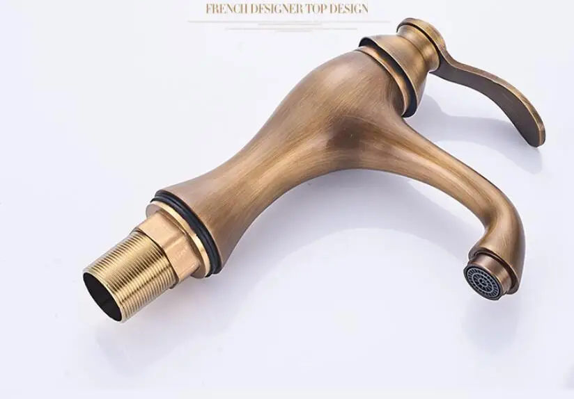 Vidric Basin Faucet Black Brass Bathroom Sink Faucet Single Handle Hole Deck Vintage Wash Faucet Hot Cold Mixer Tap Water Crane