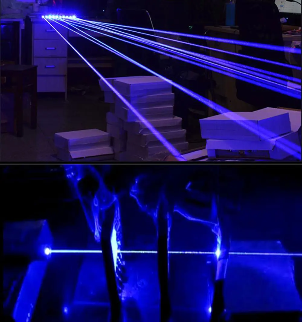 Самый мощный Горящий синий Лазерный фонарь 450нм 10000 м Фокусируемый лазерный указатель фонарик спичка свеча горит сигарета