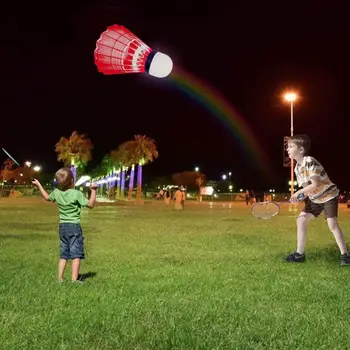 

3 Pcs/4 Pcs/5 Pcs Dark Night LED Glowing Light Up Plastic Badminton Shuttlecocks Colorful Lighting Balls Indoor