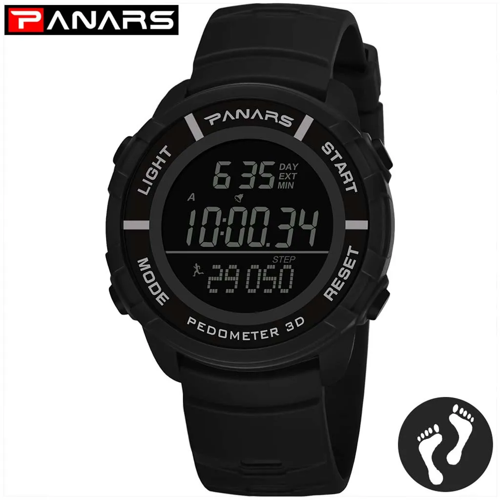 Модные спортивные часы PANARS, водонепроницаемые, для бега, счетчик шагов, мужские Модные спортивные электронные часы, спортивные часы relogio digital