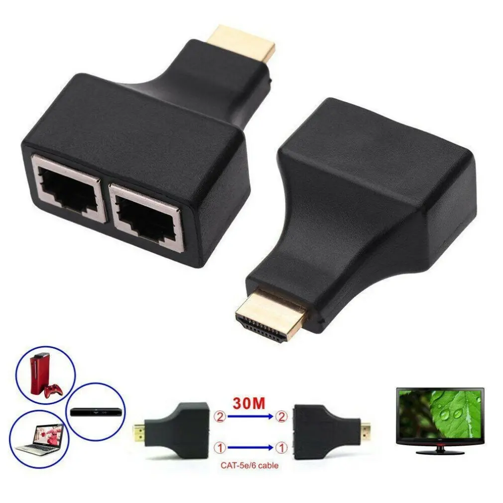 Hdmi удлинитель для двойной сети Rj45 через Cat 5E/6 Ethernet 4K адаптер Hd 1080P расширенная сеть