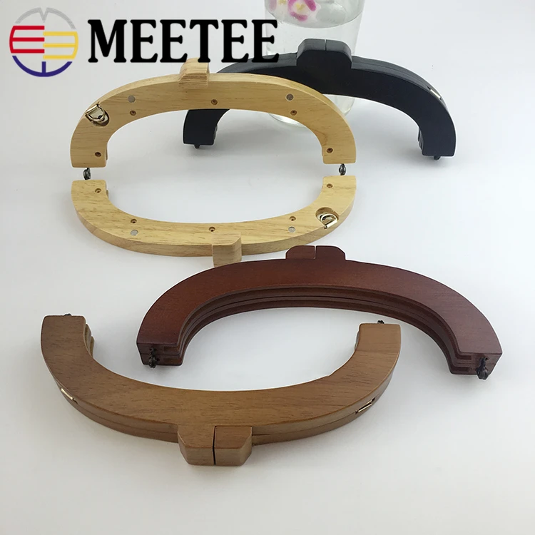 Meetee, 20*7,5 см, ручная работа, натуральная деревянная ручка с золотыми ушками, сделай сам, женские сумки, кошелек, ручка, аксессуары, деревянная ручка