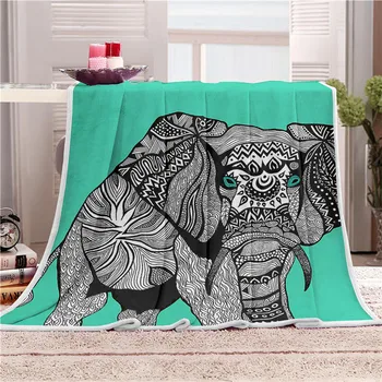 

Sholisa Polyester Flannel Blanket ThicK Elephant Knitted Spring/Autumn 3D Printed Quality Children for Home Travel Picnic