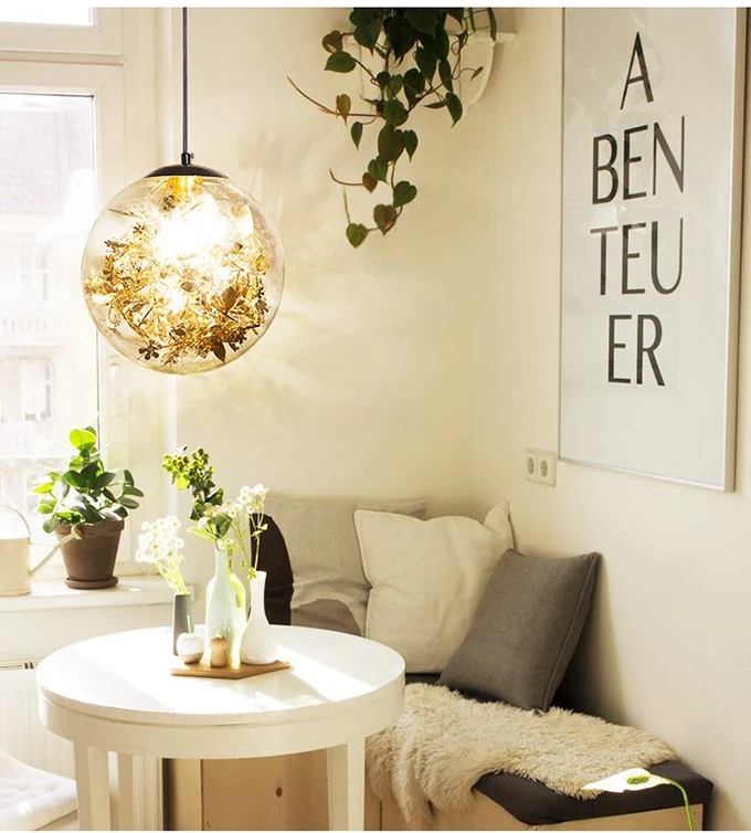 Criativa com Flores Sala de Estar Luz de Suspensão para Decoração de Casa Luminária Pendente Café Restaurante Bar 6 Luminária pendente criativa com flores, luz de