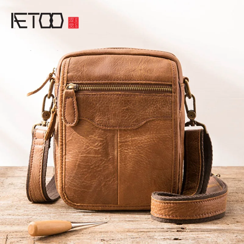 Лидер продаж AETOO Модный классический однотонный деловой мужской портфель