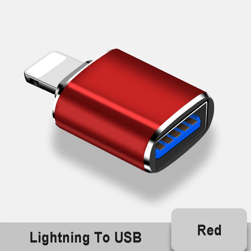Адаптер OTG USB для камеры lightning USB кабель наушники конвертер Электрический пианино MIDI клавиатура для iphone 7 8 ios 13 адаптер - Цвет: red