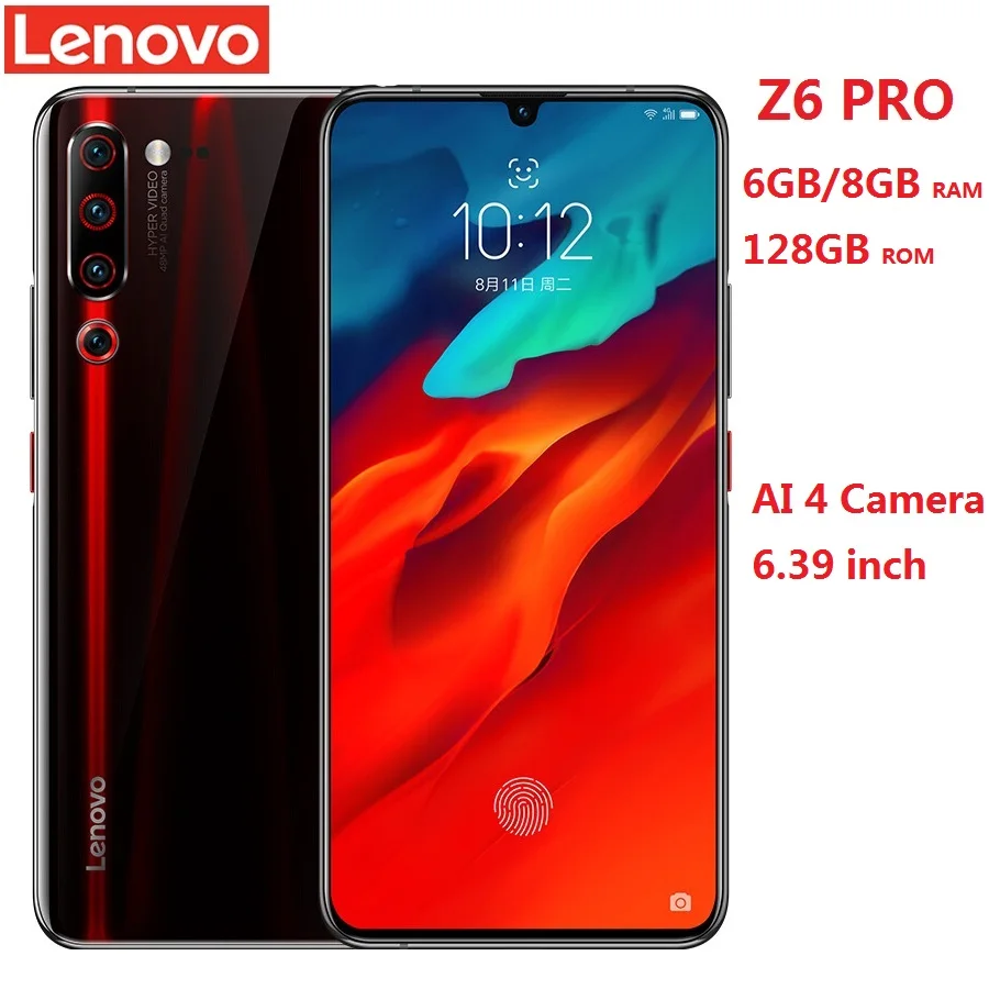

Lenovo Z6 Pro 6.39 inch Big Screen 4G Smartphone 6GB/8GB+128GB Android 9.0 Snapdragon Octa Core 48MP 4 Rear Camera Mobile Phone