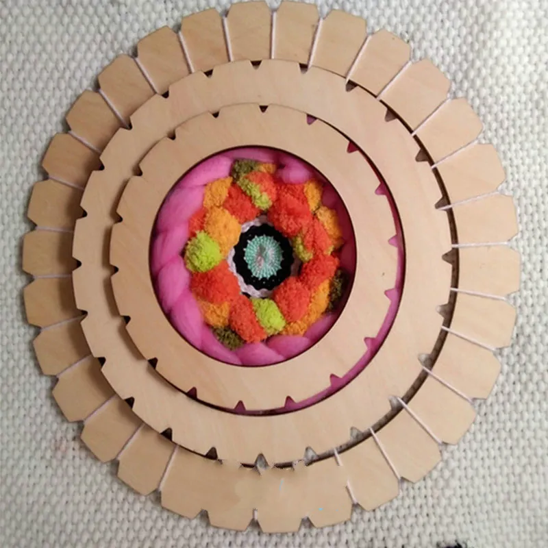 Дети DIY круговой ткацкий станок игрушка ручное вязание Деревянные игрушки Дети ткацкий станок обучающая игрушка плетеная игрушка