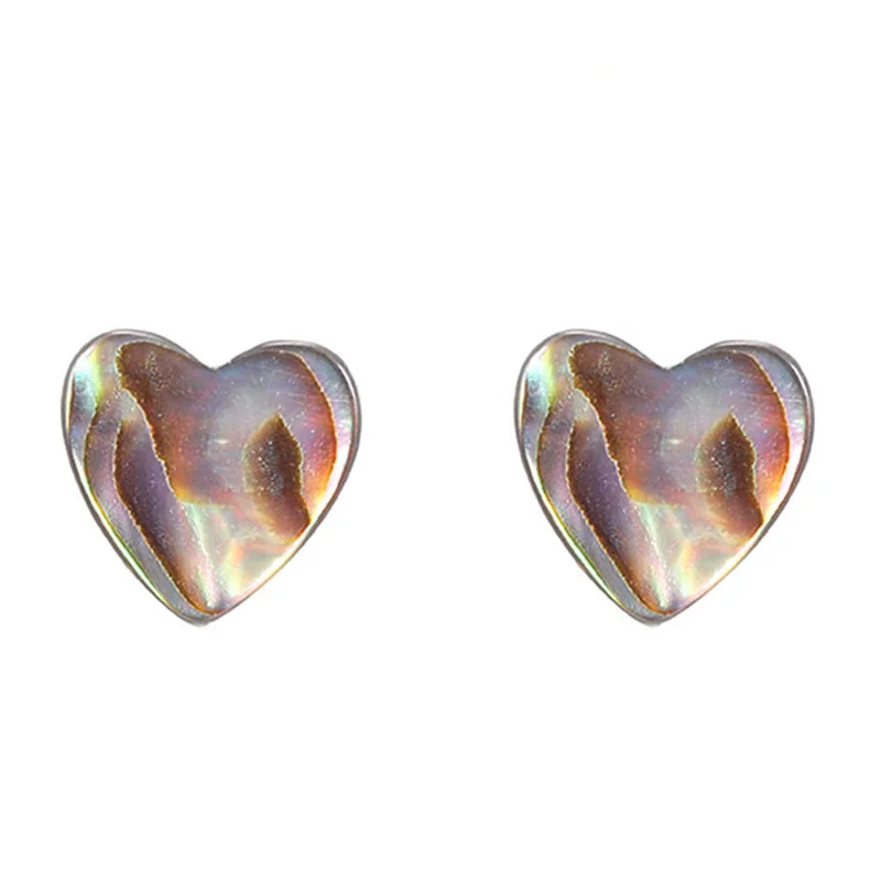 Красочные серьги-гвоздики в виде ракушек Abalone с геометрическим дизайном круглые